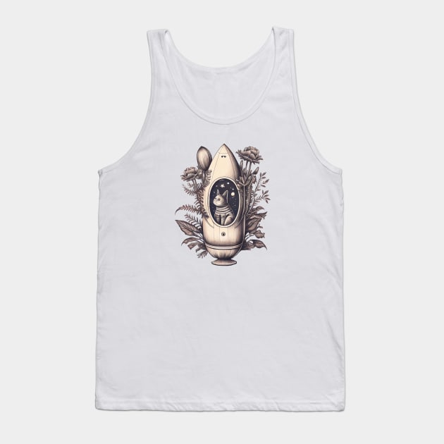 Cat in a rocket, space cat Tank Top by One Eyed Cat Design